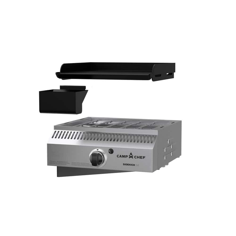 Stainless Steel Side Burner Grill Accessory with Griddle
