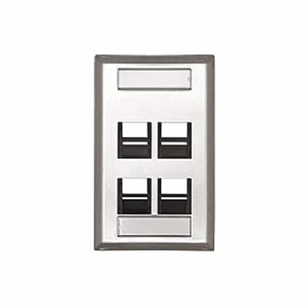 Leviton Stainless Look 1-Gang Audio/Video Wall Plate (1-Pack)