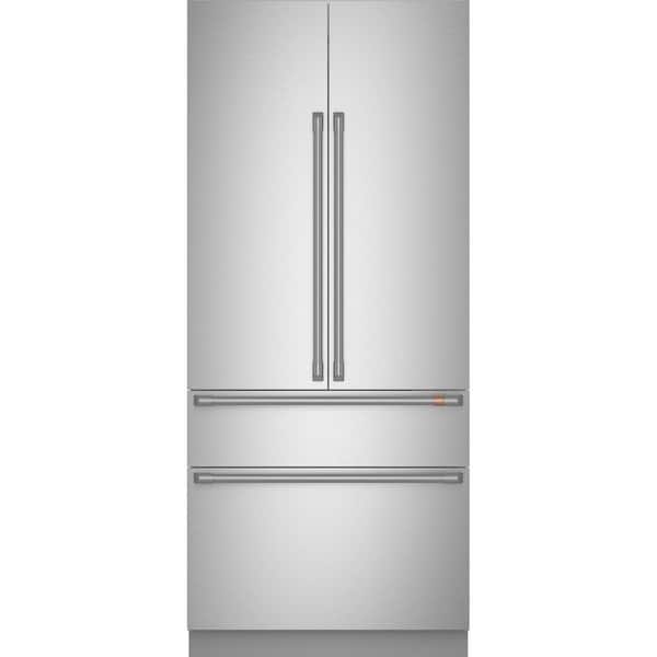 36 in. 20.1 cu. ft. Smart Built-In Four Door French Door Refrigerator with Automatic Icemaker in Stainless Steel