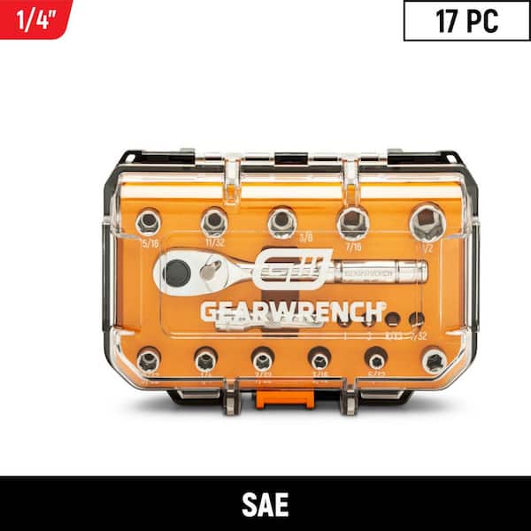 1/4 in. Drive 72-Tooth 6-Point SAE Mechanics Tool Set (17-Piece)