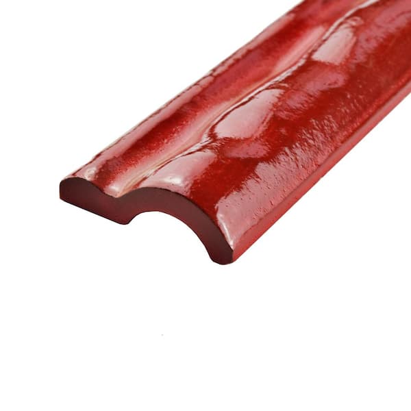 Antic Special Moldura Red Moon 2 in. x 6 in. Glossy Ceramic Wall Tile Trim