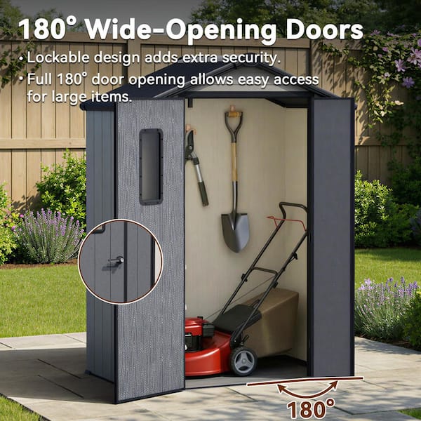 PremDwell 5 ft. W x 3 ft. D Plastic Resin Outdoor Storage Shed