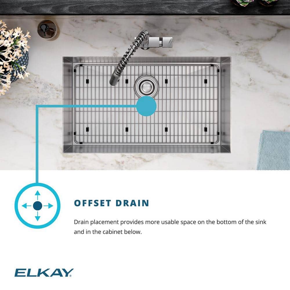 Elkay 31.5" Polished Satin Stainless Steel Double Bowl Undermount Sink