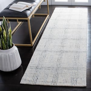 Abstract Ivory/Gold 2 ft. x 8 ft. Plaid Abstract Runner Rug