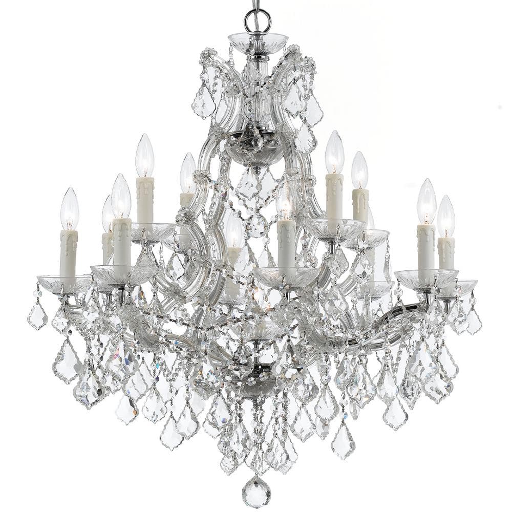 Maria Theresa 13-Light Polished Chrome and Crystal Chandelier