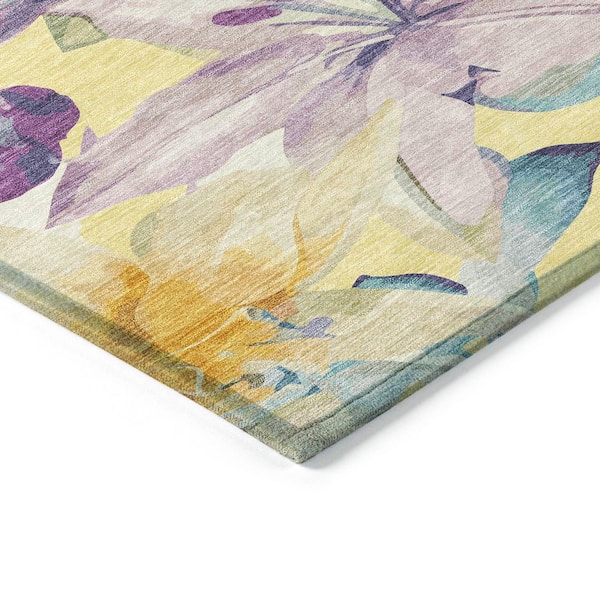 Chantille Machine Washable Indoor/Outdoor Abstract ACN2262 Yellow 3 ft. x 5 ft. Area Rug