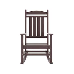 Kenly Dark Brown Classic Plastic Outdoor Rocking Chair