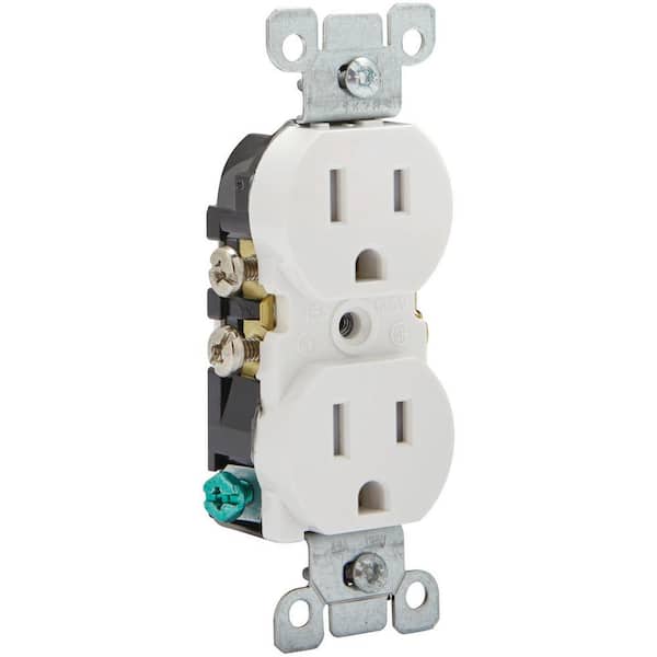 Commercial Electric Smart 15 Amp 120-Volt Tamper Resistant White Duplex  Outlet Powered by Hubspace (1-pack) HPKA315CWB - The Home Depot