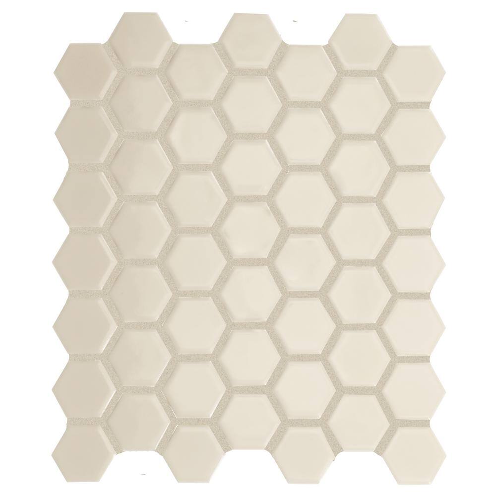 Daltile Restore Ivory 12 in. x 10 in. Matte Ceramic Hexagon Mosaic Tile