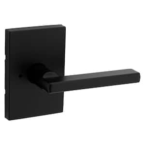 Halifax Rectangle Rose Matte Black Privacy Bed/Bath Door Lever with Microban