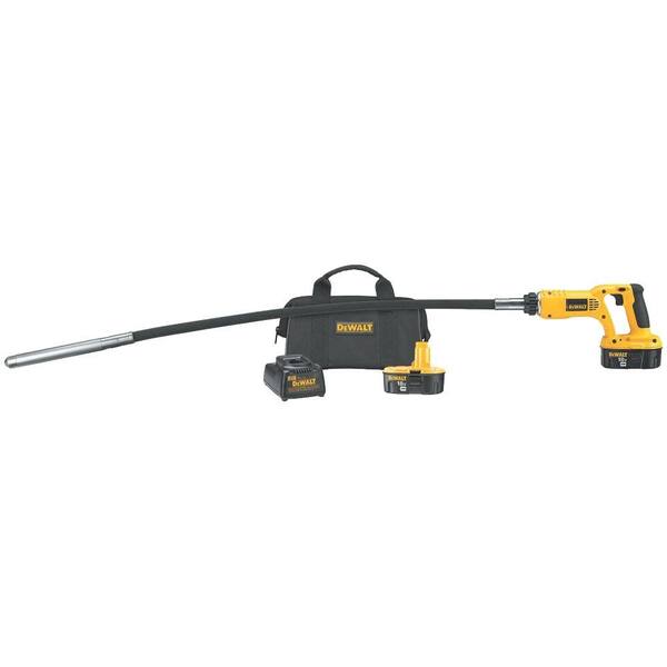 DEWALT 18-Volt XRP NiCd Cordless Pencil Concrete Vibrator with (2) Batteries 2.4Ah, 1-Hour Charger and Contractor Bag