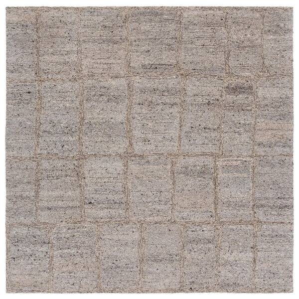Harvest 6 ft. x 6 ft. Taupe/Gray Abstract Tile Square Area Rug