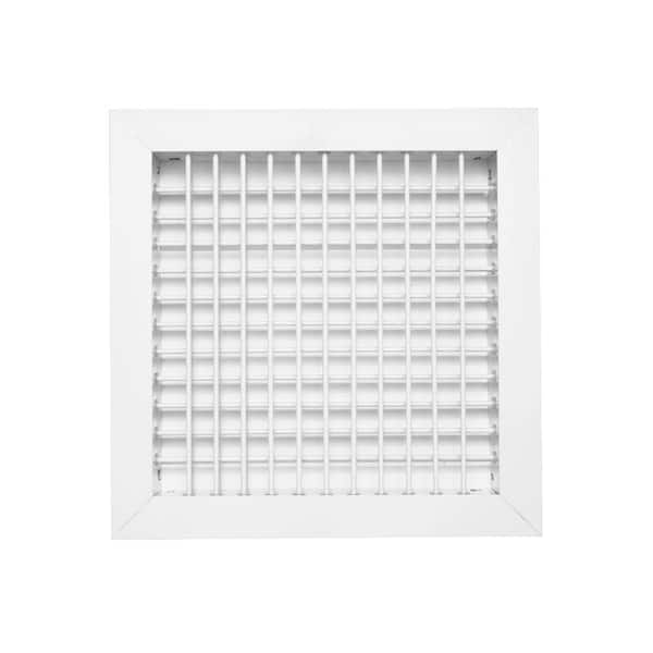 ACLAMINAIRE 10 in. x 10 in. Aluminum Adjustable Wall Register in White with Double Deflection Vanes in White