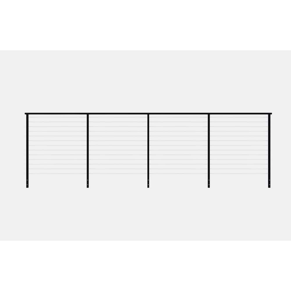 16 ft. Aluminum Fascia Mounted Railing Kit with Stainless Steel Cable for C