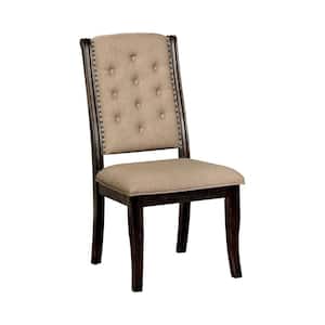 Reina Dark Walnut Upholstered Side Chairs (Set of 2)