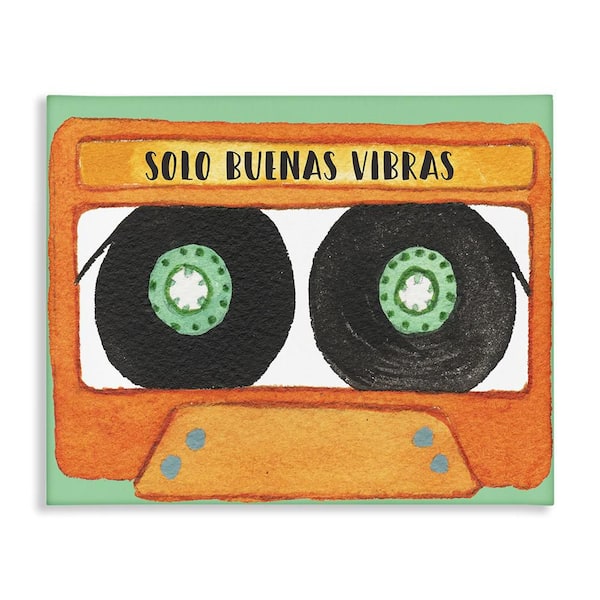 Stupell Industries Only Good Vibes Cassette by Jennifer Pugh Gallery Wrapped Unframed Music Graphic Art Print 30 in. x 40 in.