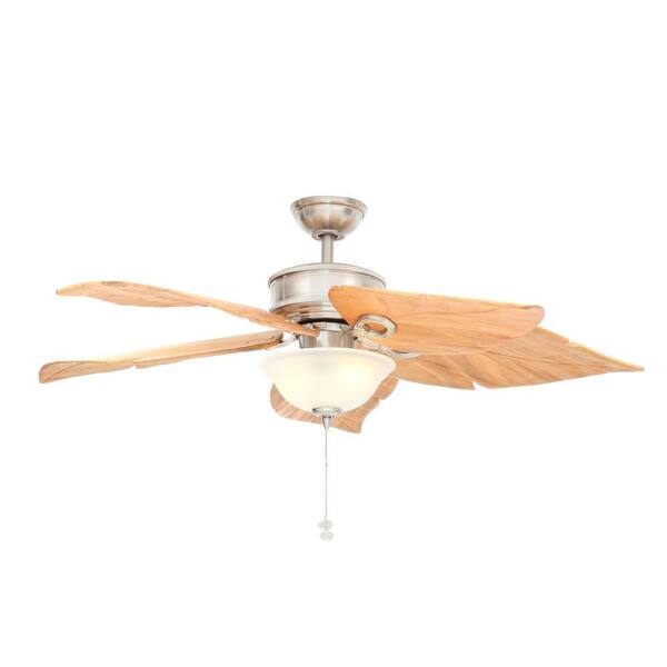Hampton Bay Costa Mesa 56 in. Indoor/Outdoor Brushed Nickel Ceiling Fan with Light Kit
