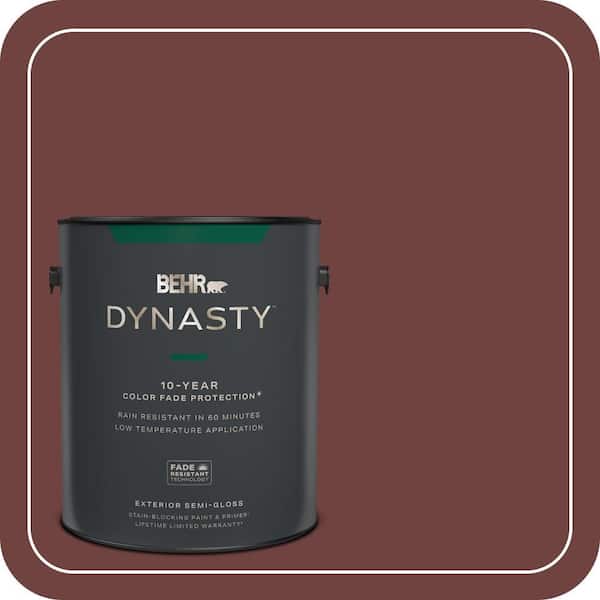 BEHR DYNASTY 1 gal. #ICC-82 Library Red Semi-Gloss Exterior Stain-Blocking Paint & Primer
