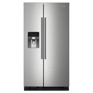 36 in. 25 cu. ft. Standard Depth Side-by-Side Refrigerator in Fingerprint Resistant Stainless Steel with Can Caddy