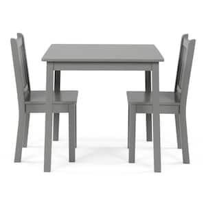 3-Piece Grey Kids Large Table and Chair Set