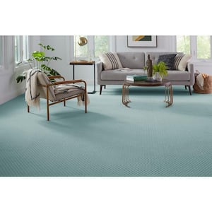 Transcends Time Siren Blue 39 oz. Triexta Pattern Installed Carpet