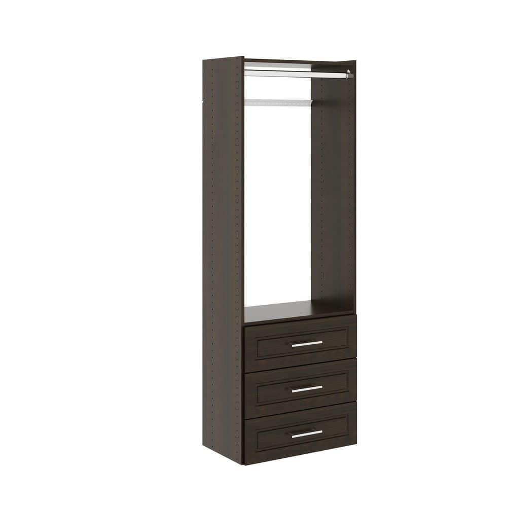 Closet Evolution 25 in. W Espresso Modern Raised Wood Closet System ...