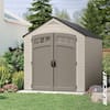 Suncast Vista 7 ft. W x 7 ft. D Plastic Resin Storage Shed with Floor (50 sq. ft.) in Colonnade (Beige) BMS7705