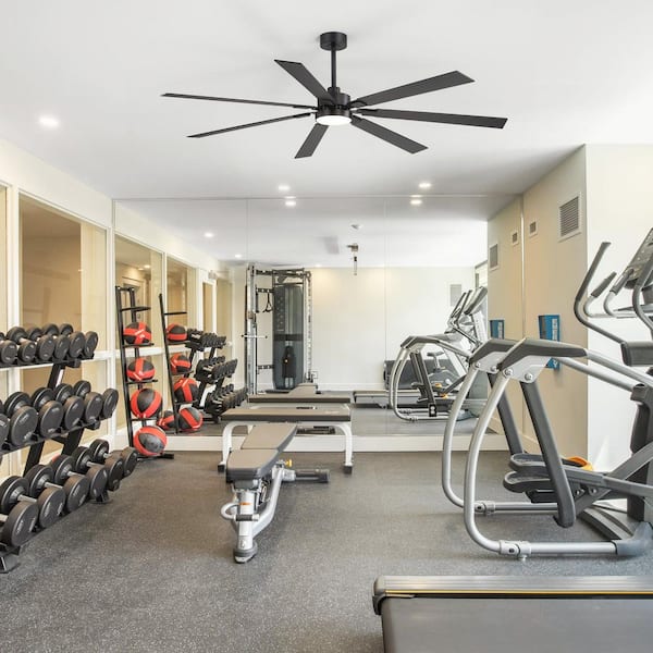 Archer 72 in. Integrated LED Indoor Matte Black Ceiling Fan with Light and Remote Control Included