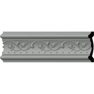 SAMPLE - 3/4 in. x 12 in. x 3-7/8 in. Urethane Running Leaf Chair Rail Moulding