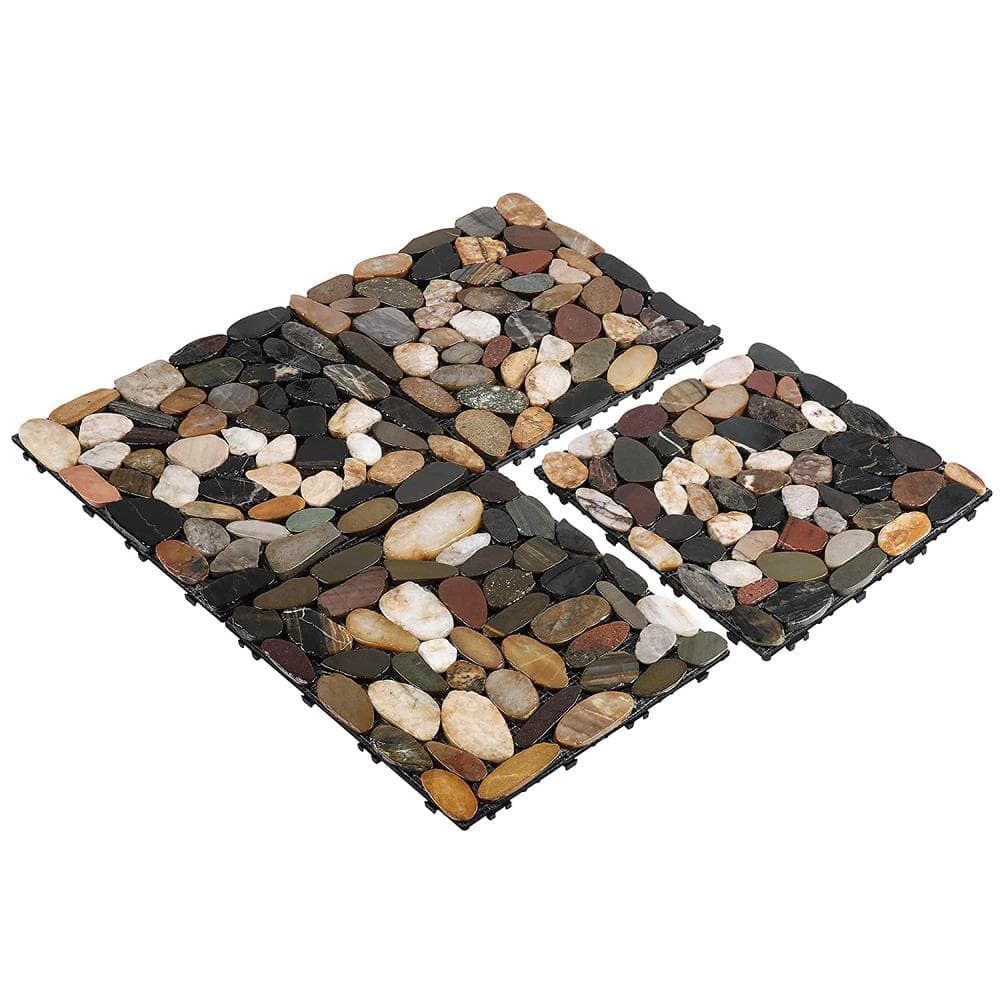 PURE ERA 1 ft. x 1 ft. Natural Real Stone Interlocking Indoor Outdoor ...