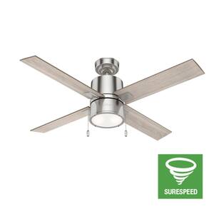 Beck 52 in. LED Indoor Brushed Nickel Ceiling Fan with Light Kit