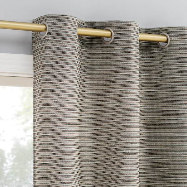 No. 918 Sycamore Textured Mocha Brown Polyester 40 in. W x 84 in. L Grommet Light Filtering Curtain (Single Panel)