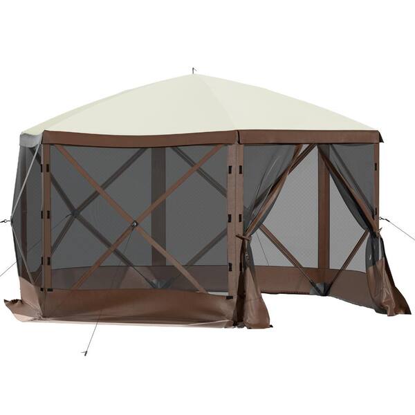 ToolCat 10 ft. x 10 ft. Pop-Up Camping Screen Tent, 6-Sided Gazebo