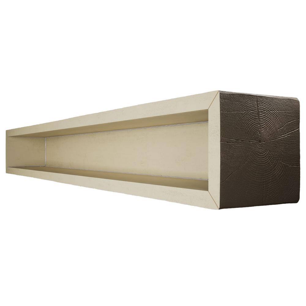 Cedar Bark Faux Wood Beam, 12"H x 6"W x 8'L
