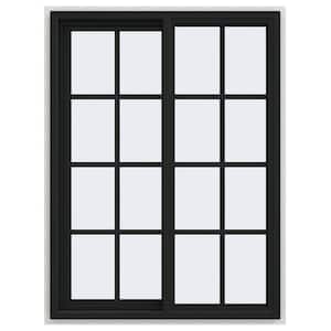36 in. x 48 in. V-4500 Series Bronze FiniShield Vinyl Left-Handed Sliding Window with Colonial Grids/Grilles