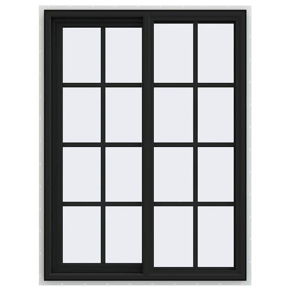 JELD-WEN 36 in. x 48 in. V-4500 Series Bronze FiniShield Vinyl Left-Handed Sliding Window with Colonial Grids/Grilles