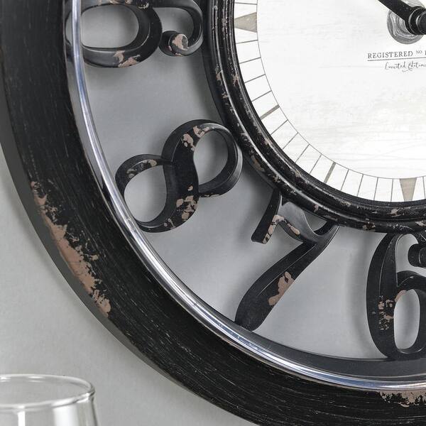 American Designed Black Antique Farmhouse Contour Clock FirsTime & Co