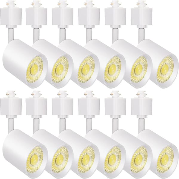 12-Pack 10W Dimmable LED H-Type Track Lighting Heads, 4000K, 800 Lumens, 24° Beam, CRI 90 Spotlights