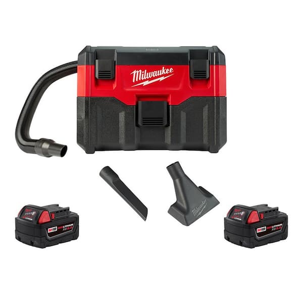 Milwaukee M18 18-Volt 2 Gal. Lithium-Ion Cordless Wet/Dry Vacuum with (2) M18 5.0 Ah Battery