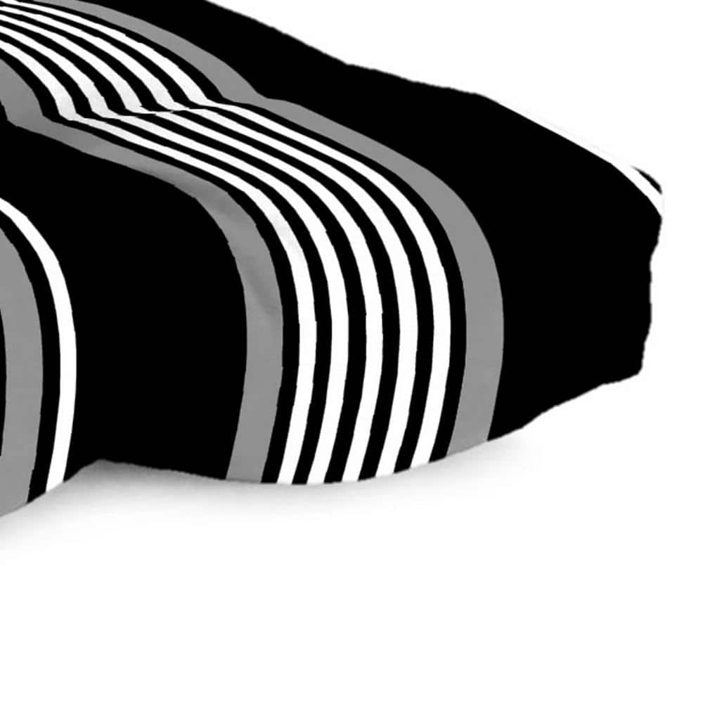 Reeder Black and White Striped Outdoor Cushion Set