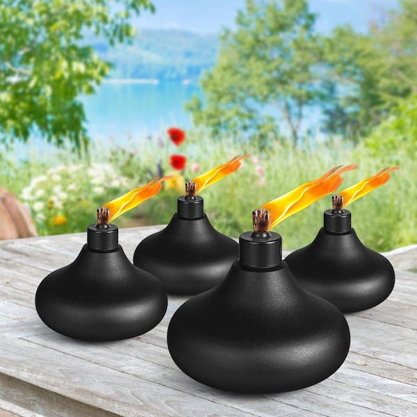 Justincity 24. 5oz Black Metal Tabletop Flame Torch for Outdoor