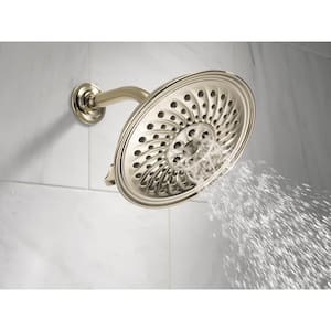 3-Spray Patterns 1.75 GPM 8.25 in. Wall Mount Fixed Shower Head with H2Okinetic in Polished Nickel