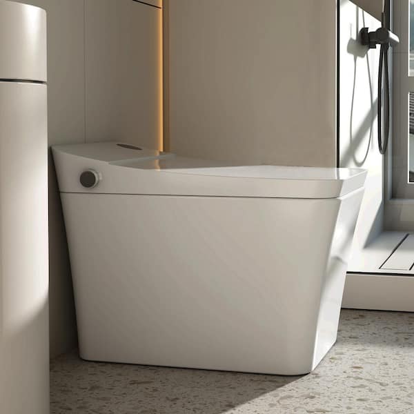 MEDUNJESS H-Z Elongated Smart Bidet Toilet - Auto Open/Close, Auto Flush, Heated Seat, Foot Sensor