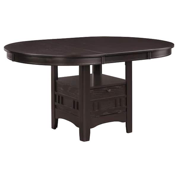 Coaster Lavon Oval Espresso Wood Top 4-Legs Dining Table with Storage Seats 4