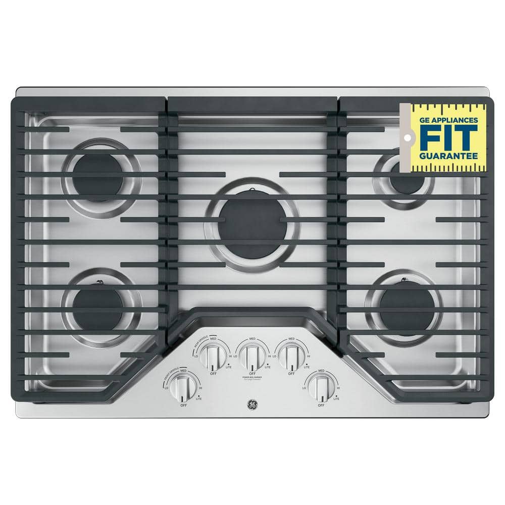 30" Stainless Steel 5-Burner Gas Cooktop with Cast Iron Grates