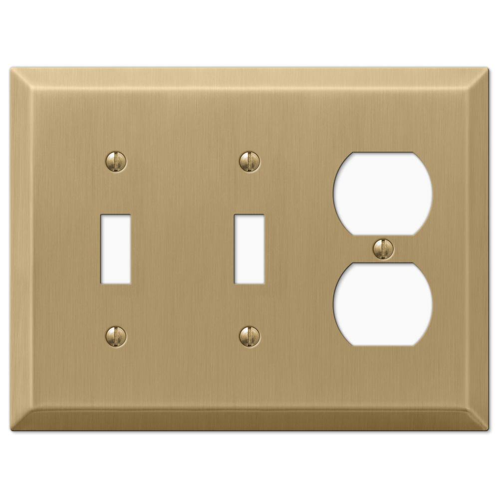 Brushed Bronze Double Toggle Single Duplex Steel Wallplate