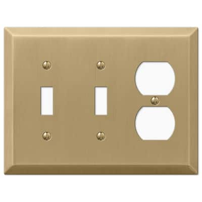 Amerelle Ascher 3 Gang 2-toggle And 1-duplex Steel Wall Plate - White 