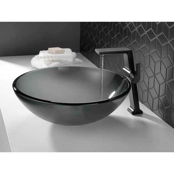 Pivotal Single Hole Single-Handle Vessel Bathroom Faucet in Matte Black