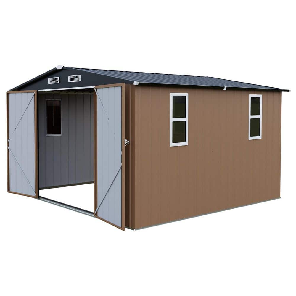 10 ft. W x 10 ft. D Metal Outdoor Storage Shed with Windows, Durable Frame price history on PriceWatchPro