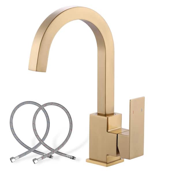 WOWOW Single-Handle Bar Faucet Deckplate Not Included in Gold